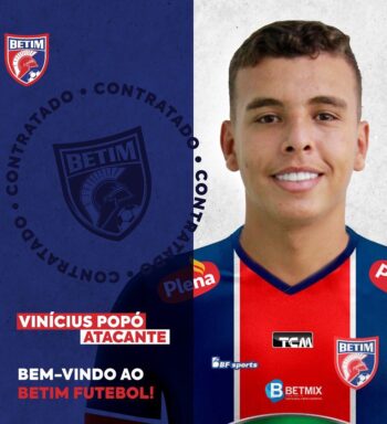 Vinícius Popó, ex-Cruzeiro, é anunciado pelo Betim e vai disputar o Módulo II do Campeonato Mineiro